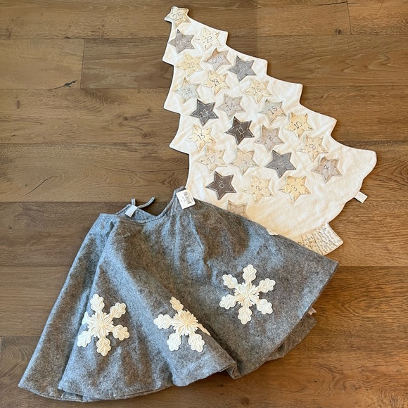 Pottery Barn Kids Other - Pottery Barn Kids Tree Shaped Advent Calendar + Tree Skirt